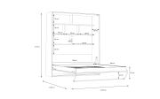 Multifunktionsbett Smart Room, Eiche-Nachbildung/weiß, 177,4 x 215 cm
