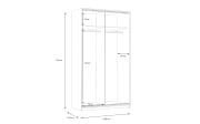 Kleiderschrank Smart Room, Eiche-Nachbildung/weiß