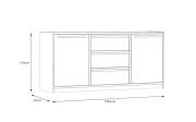 Kommode Smart Room, Eiche-Nachbildung/weiß