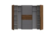 Kleiderschrank Narago, Walnuss-Nachbildung/grau