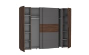 Kleiderschrank Narago, Walnuss-Nachbildung/grau