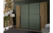 Kleiderschrank Narago, Mauvelle Eiche-Nachbildung/salbeifarbig, 270,3 x 210,5 cm