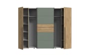 Kleiderschrank Narago, Mauvelle Eiche-Nachbildung/salbeifarbig, 270,3 x 210,5 cm
