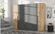 Kleiderschrank Narago, Artisan Eiche-Nachbildung/dunkelgrau, 270,3 x 210,5 cm