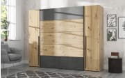 Kleiderschrank Narago, Artisan Eiche-Nachbildung/dunkelgrau, 270,3 x 210,5 cm