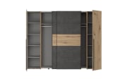 Kleiderschrank Narago, Artisan Eiche-Nachbildung/dunkelgrau, 270,3 x 210,5 cm