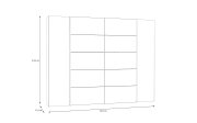 Kleiderschrank Narago, schwarz/weiß, 270,3 x 210,5 cm
