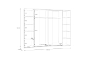 Kleiderschrank Narago, schwarz/weiß, 270,3 x 210,5 cm