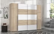 Kleiderschrank Narago, Sonoma Eiche-Nachbildung/weiß, 270,3 x 210,5 cm