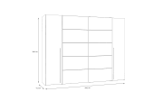 Kleiderschrank Narago, Artisan Eiche-Nachbildung/weiß, 270,3 x 210,5 cm