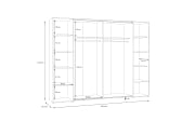Kleiderschrank Narago, Artisan Eiche-Nachbildung/weiß, 270,3 x 210,5 cm