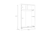 Kleiderschrank Schach&matt, Artisan Eiche-Nachbildung/weiß, 120,1 x 190,5 cm