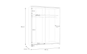 Kleiderschrank Schach&matt, Puccini Eiche-Nachbildung/weiß, 150,1 x 190,5 cm