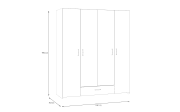 Kleiderschrank Econobox, weiß, 159,1 x 190,5 cm