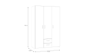 Kleiderschrank Econobox, Puccini Eiche-Nachbildung/weiß, 119,4 x 190,5 cm