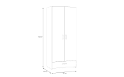 Kleiderschrank Econobox, weiß, 79,7 x 190,5 cm