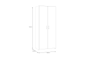 Kleiderschrank Econobox, weiß, 79,7 x 190,5 cm