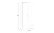 Kleiderschrank Econobox, Puccini Eiche-Nachbildung/weiß, 79,7 x 190,5 cm