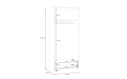 Kleiderschrank Econobox, Puccini Eiche-Nachbildung/weiß, 79,7 x 190,5 cm