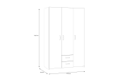 Kleiderschrank Econobox, weiß, 119,4 x 190,5 cm