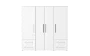 Kleiderschrank Mokkaris, weiß, 205,9 x 200,1 cm