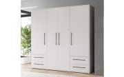 Kleiderschrank Mokkaris, weiß, 205,9 x 200,1 cm