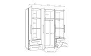 Kleiderschrank Mokkaris, weiß, 205,9 x 200,1 cm