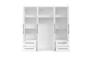 Kleiderschrank Mokkaris, weiß, 205,9 x 200,1 cm