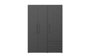 Kleiderschrank Mokkaris, schwarz, 144,4 x 200,1 cm