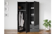 Kleiderschrank Mokkaris, schwarz, 144,4 x 200,1 cm