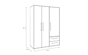 Kleiderschrank Mokkaris, schwarz, 144,4 x 200,1 cm