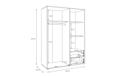 Kleiderschrank Mokkaris, schwarz, 144,4 x 200,1 cm