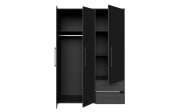 Kleiderschrank Mokkaris, schwarz, 144,4 x 200,1 cm