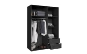 Kleiderschrank Mokkaris, schwarz, 144,4 x 200,1 cm