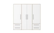 Kleiderschrank Mokkaris, Sonoma Eiche-Nachbildung/weiß, 205,9 x 200,1 cm