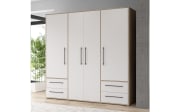 Kleiderschrank Mokkaris, Sonoma Eiche-Nachbildung/weiß, 205,9 x 200,1 cm