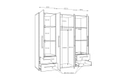 Kleiderschrank Mokkaris, Sonoma Eiche-Nachbildung/weiß, 205,9 x 200,1 cm
