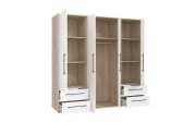 Kleiderschrank Mokkaris, Sonoma Eiche-Nachbildung/weiß, 205,9 x 200,1 cm