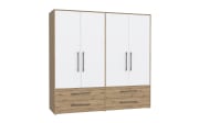 Kleiderschrank Mokkaris, Artisan Eiche-Nachbildung/Weiß, 205,9 x 200,1 cm