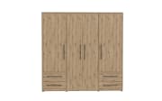 Kleiderschrank Mokkaris, Artisan Eiche-Nachbildung, 205,9 x 200,1 cm