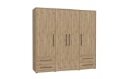 Kleiderschrank Mokkaris, Artisan Eiche-Nachbildung, 205,9 x 200,1 cm