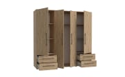 Kleiderschrank Mokkaris, Artisan Eiche-Nachbildung, 205,9 x 200,1 cm