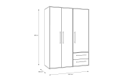 Kleiderschrank Mokkaris, Sonoma Eiche-Nachbildung/weiß, 144,4 x 200,1 cm