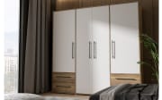 Kleiderschrank Mokkaris, Mauvella Eiche-Nachbildung/weiß, 205,9 x 200,1 cm