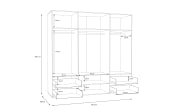 Kleiderschrank Mokkaris, Mauvella Eiche-Nachbildung/weiß, 205,9 x 200,1 cm