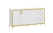 Kommode Golden 2, weiß/goldfarbig, 163,9 cm