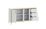 Kommode Golden 2, weiß/goldfarbig, 163,9 cm