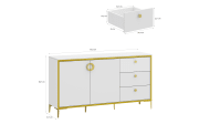 Kommode Golden 2, weiß/goldfarbig, 159,2 cm