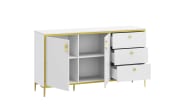 Kommode Golden 2, weiß/goldfarbig, 159,2 cm