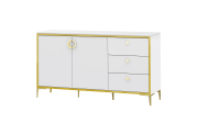 Kommode Golden 2, weiß/goldfarbig, 159,2 cm